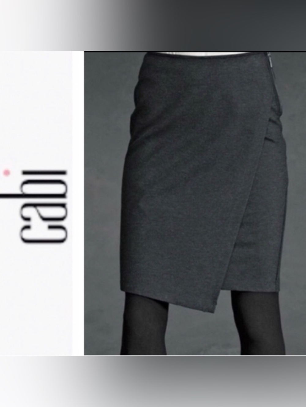 CABI Women’s Black Business Office Chic Faux Wrap Pencil Knit Skirt Sz 6